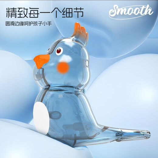 水鸟口哨透明卡通儿童宝宝口肌发音训练创意可加水学鸟叫口哨玩具 透明水鸟黄色 送挂绳-可注水