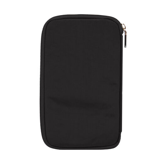 Travelon RFID 屏蔽家庭护照拉链钱包 黑色 4.75 x 8.25 x .5