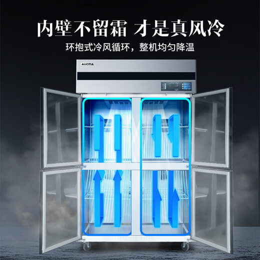 澳柯玛（AUCMA）商用冰箱六门 厨房冰箱冷冻冷藏大容量饭店酒店立式冰柜四门冰箱冰柜 商用电冰箱 风冷无霜丨全铜管丨冷冻1390升