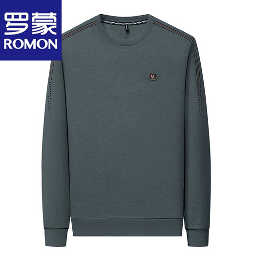 
ROMON high-end brand men's 100% pure cotton long-sleeved T-shirt 2025 round neck Jimo sweatshirt men's autumn anti-wrinkle base shirt 6625 caramel 2XL 180 suggestions 155-170Jin [Jin equals 0.5 kg]