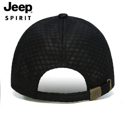 JEEP SPIRIT Jeep Hat Men's Summer Baseball Cap Baseball Cap Sports Running Breathable Quick Dry Couple Sunscreen Hood 761 Black All Size