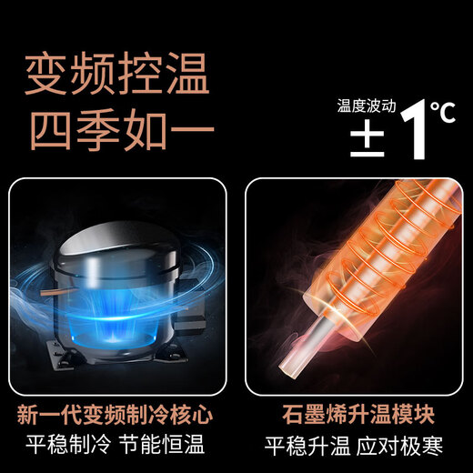 Afidano cigar cabinet constant temperature and humidity control eggplant mute variable frequency compressor with fingerprint lock imported cedar box humidifier home office WIFI remote large capacity Churchill limited edition 376L