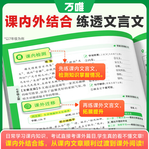 2025万唯中考初中文言文课外阅读理解专项训练全解全练八九七年级必背古诗词一本通初一初二试题研究初三语文教辅资料万维教育 【高分作文+课外文言文+现代文】3本＞25新版 九年级