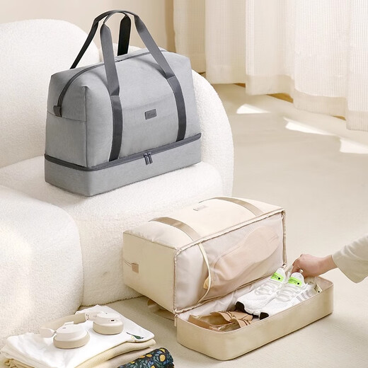 ETRavel -Frauenausflugsbeutel modische große Kapazität kleiner leichter trockener Nässe Trennung Multifunktional fester dauerhafter Duffel -Beutel Recycelbares Nassabstandsbeutel Grau Grau