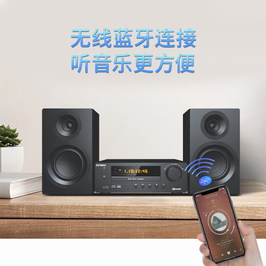 THINKYA 迷你蓝牙CD组合音响CD播放机 FM收音机 桌面HIFI发烧音箱 2.0声道