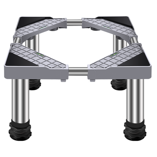 Washing machine base stainless steel raised pad height stand fully automatic roller adjustable stand refrigerator ice machine stand 4-legged stand total height 24-27cm gray
