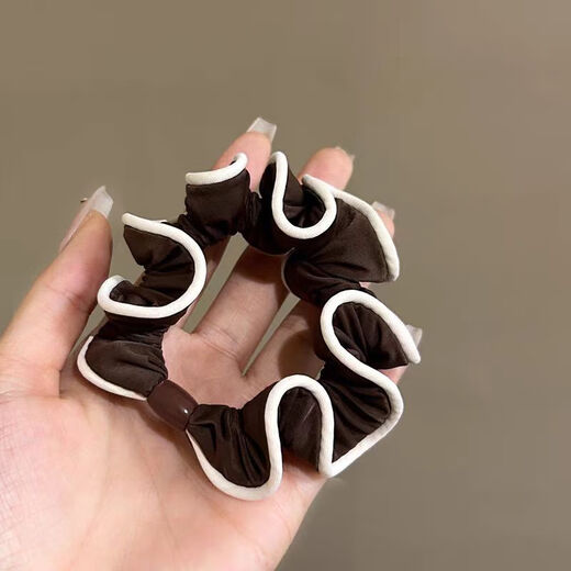 Jiuweiya Pearl Small Intestinal Circle Headband No Straightening, No Marks, Simple and Versatile Rubber Band Hairband High Elasticity Ponytail Hair Rope Headband JYFQ187 Round Buckle Headband Black