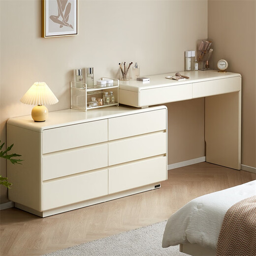 Quanyou Home Furnishing Modern Simple Dressing Cabinet One-piece Telescopic Corner L-Shaped Office Desk Bedroom Storage Storage Cabinet