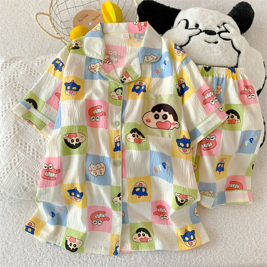 
Pajamas for women in summer short-sleeved cloud cotton summer ladies 2025 new student cute cartoon home clothing set QDMBE684 M (160) Recommended weight is 90 Jin [Jin equals 0.5 kg]