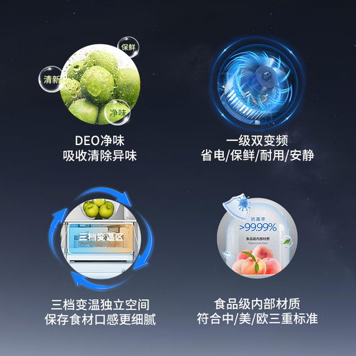Haier Refrigerator 405 liters four-door first-class energy-efficient white dual-frequency air-cooled frost-free cross-door intelligent energy-saving small apartment commander household refrigerator 405-liter Dabai Refrigerator丨First-class dual frequency丨Three-speed temperature control丨Intelligent temperature control