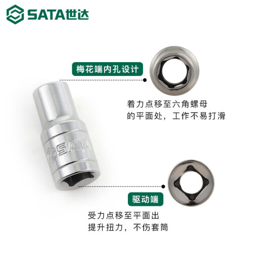XMSJ世SATA英制小飞中飞大飞六角套筒头棘轮快速扳手1/4单个短外6角套 12109/ 3/4中飞套筒