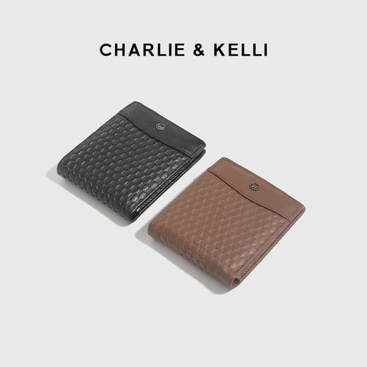 Charlie / Kelli Marque Luxury Luxury CK portefeuille Men pour hommes Polka Classic Wallet Coin Wallet Carte Bag Gift For Boyfriend Brown [Cadeau pratique pour la Saint-Valentin chinois]