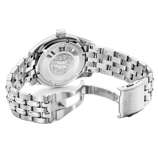 Pflaumenblüten (Titoni) Ruiw Watch Universe Serie Automatische Maschinenwoche Kalender Stahlgürtel Schweizer Uhr 40mm 797 S-719 Blaue Schalenstahlgürtel