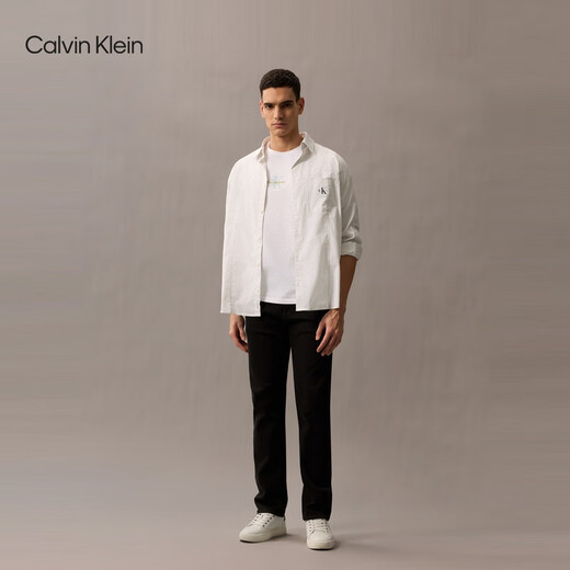Calvin Kleinjeans25 Spring and Summer Men's Simple LETTER CASCOST CK Coton Pure Colon Round TricoT T-shirt à manches courtes 4RB835G YAA-MOONlight White M