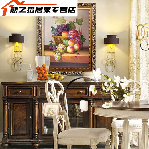 欧式水果油画餐厅客厅装饰画宾馆走廊卧室双联墙壁画单幅酒店挂画 LJ9227 装好框30X40厘米单幅价