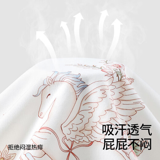 贝肽斯婴儿隔尿垫夏季防水透气可水洗姨妈垫生理期儿童床垫 花间梦境-7A级抗菌 150×200cm(附四角松紧绑带)