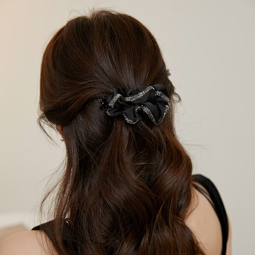 Chimera (CHIMERA) Hepburn style ponytail twist clip pleated fabric one-word clip hairpin hair accessories headdress girl birthday gift