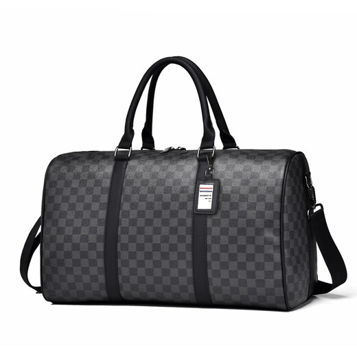 CHALEAH&KEVITH男士旅行包牛皮单肩手提包行李袋大容量出差行李包健身包收纳袋 ck778格子