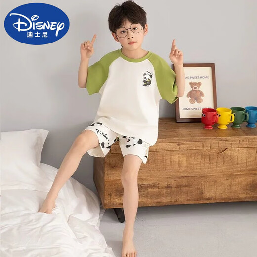 迪士尼（Disney）新宽松儿童纯棉睡衣男童夏季薄款短袖套装卡通小男孩中大童可外穿 T695奶龙 170 14码  高123-133CM