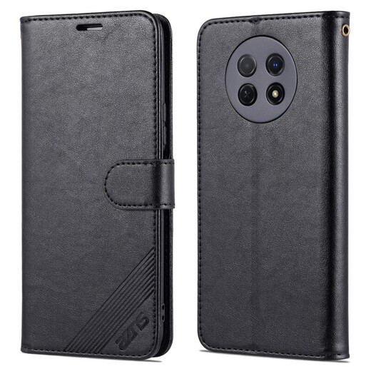 AZNS 华为畅享70Pro手机壳翻盖式皮套CTR一AL20保护防摔5G前后全包软壳侧翻插卡钱包式复古商务男女款 畅享70Pro【黑色】