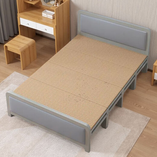 Jingju folding single double bed office lunch bed household living room simple accompanying bed bed can sleep naked on mat bed square tube mat model 100CM-BGC882 40% off