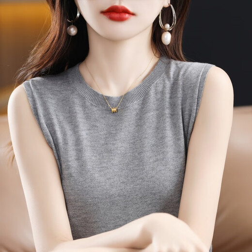 T-shirt en tricot en tricot pour femmes en été neuve lâche intérieur sans manches gilet de base polyvalent