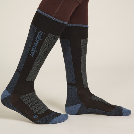 Eisbrecher [neues Produkt] Maschinenwaschbarer Merino Wollmänner und Frauen Ski+ mittelgroße Skisocken bequem und aromatisiert im Freien 618 Frauen-Tinte Blau/Aurora/ungerade-weiß-1048 S Frauen 35-37 Kinder 24-26 s
