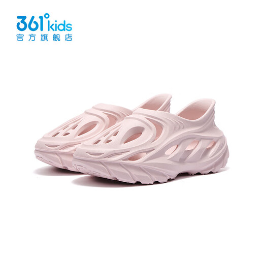 361 Children's Shoes Boys and Girls Beach Sandals Crocs Summer New Middle and Large Children's Shoes Clear Water Pink 34