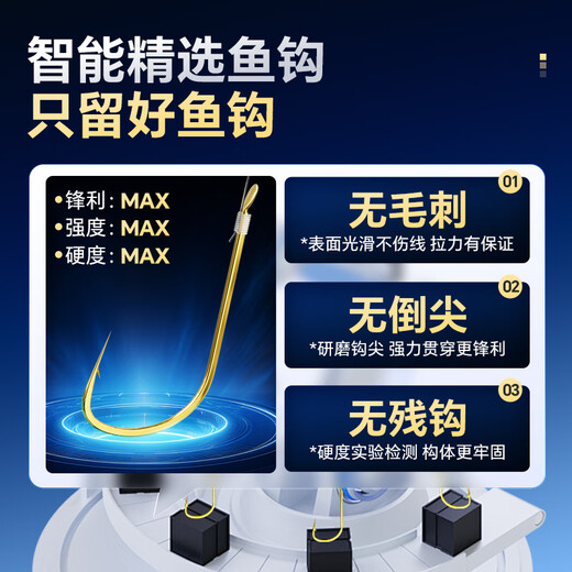 Xiaofengxian's finished sub-thread, double hooks, finely tied fish hooks, gold sleeves, strong pulling force, mainly for crucian carp, black pit competition, high sensitivity hooks, gold sleeves with thorns (hook 3/5, thread 0.6/0.8), new 40 pieces