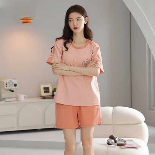 Modal 2025 Neue Pyjamas für Frauen im Sommer Pure Cotton Pullover Shorts für tragbare Heimbekleidungsanzug Z9857 M [empfohlen, 80-100jin zu tragen [Jin entspricht 0,5 kg]]]