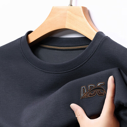 HUALIN Fashion New Black Letter Sweatshirt Casual de manga larga para hombres 6623 Black M 165/90-115Jin [Jin es igual a 0,5 kg]
