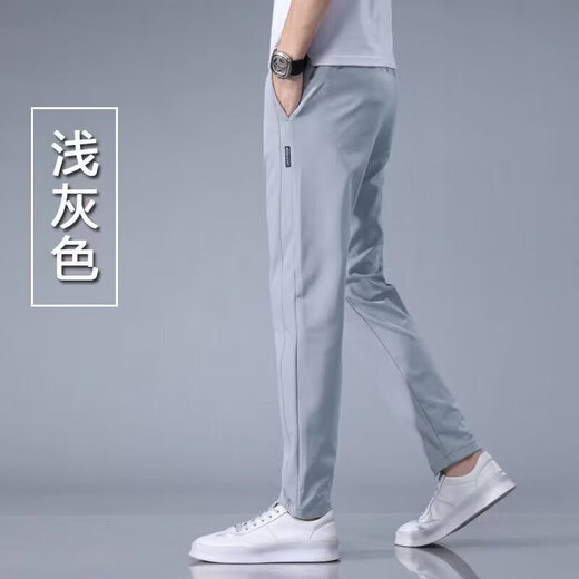 潮休闲裤男士2025年青少年春夏季抽绳宽松运动裤直筒纯色裤子D 名卡欧K77深灰色 2XL