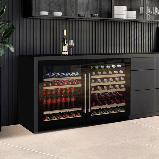 DBERLAN 40-piece under-counter embedded wine cabinet constant temperature wine cabinet beverage cabinet tea refrigerator cabinet built-in wall household fixed frequency - full glass door single temperature 51 bottles