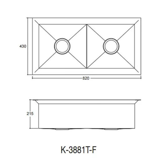 K-3881388397830T-FP-NA珀丽斯斯莱厨房水槽单双槽厨盆 K-3883T-F/P-NA