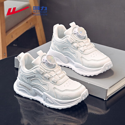 Warrior Girls' Sports Shoes Spring and Autumn Lightweight Soft Soled Casual Running Shoes WZ(CL)-0686 White 35