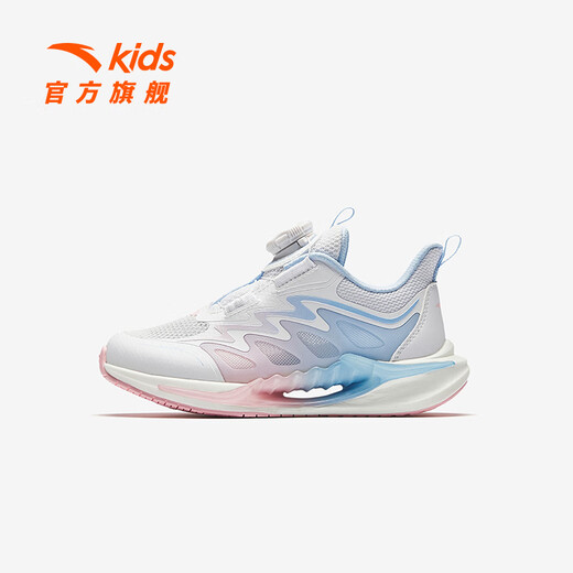 Anta-Kinder-Turnschuhe für Mädchenschuhe 2025 Sommer Neues Produkt Mesh atmungsaktives Wind 7,0 hartnäckig und gepolstert Laufschuhe [Frauenstil] Anta-Weiß/Hellrosa Blue-4 32 Innenlänge 20 cm