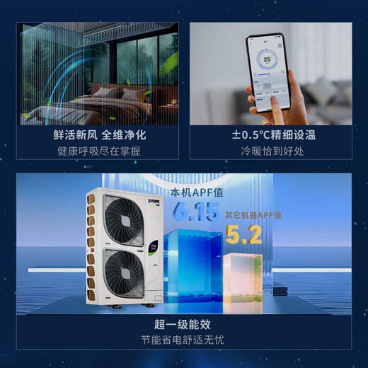 YORK VRF floor heating central air conditioning 0 yuan reservation free door-to-door survey multi-split YES-RM integrated Tianfu ground water two-way supply 6-horsepower one-to-five new first-class energy efficiency 6-horsepower first-class energy efficiency exquisite one-to-five York central air-conditioning