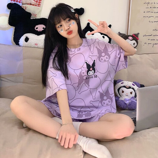 Jingpufei summer cartoon cute plus size thin pajamas set Guangzhou Thirteen Lines 677 Zikulomi 190 3XL code [recommended 150-172Jin [Jin equals 0.5 kg]]