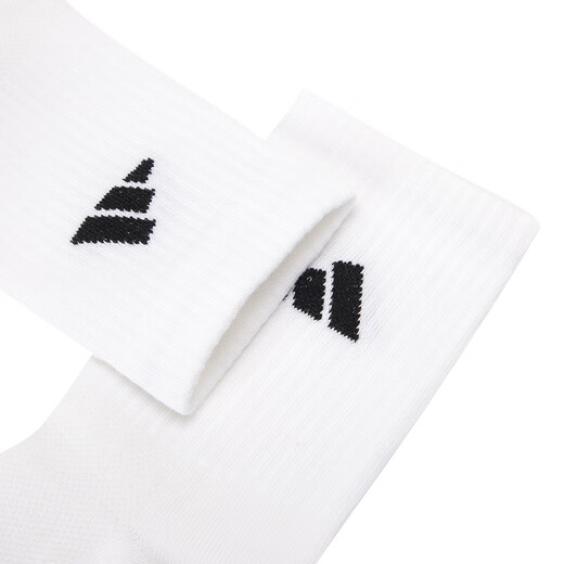 Chaussettes adidas chaussettes masculines chaussettes de sport pour femmes sportiels en atténuation d'humidité et transpiration de chaussettes décontractées de chaussettes à haut haut JC9272 Black and White Grey à trois paires L-4346