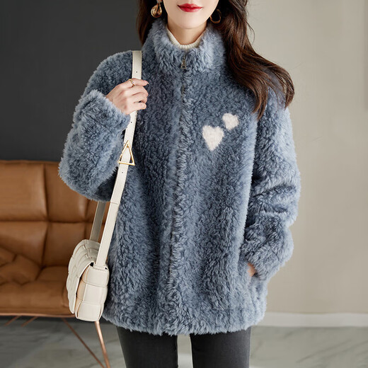 Ehangy light luxury brand regular coat for women 2025 winter new temperament commuter turtleneck lamb wool coat tribute beige S (90-110Jin Jin equals 0.5 kg)