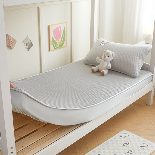 Antarctica Class A ice bean mat dormitory 0.9x1.9m PE cool feeling bed sheet soft mat home baby ice silk mat Ruibao bear bed sheet-grey single mat 90cm*190cm