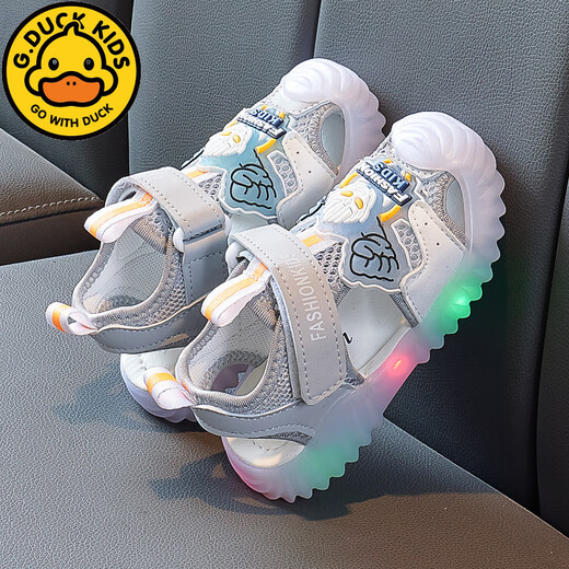 G.DUCKKIDS Ultraman Sandals for Boys Lighting in Summer New Children's Body Body Soft Sole Beach Shoes for Children with Small and Medium-slip 833 Gray Ultraman Sandals 21 Inner Length 13.5CM