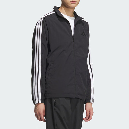 Adidas Jacke Herren Herbst New Ragdoll Sleeve Sportswear Casual Locker Lose Stand Halsband Jacke KC3892/Black-Drei Streifen/Standkragen 2xl