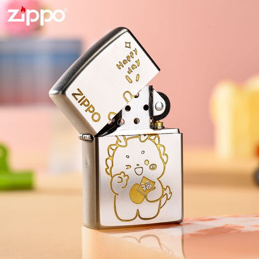 ZIPPO打火机 可爱招手比耶龙 官方zpoo 防风zppo煤油火机 可爱招手龙(单机无油)DY9902DK
