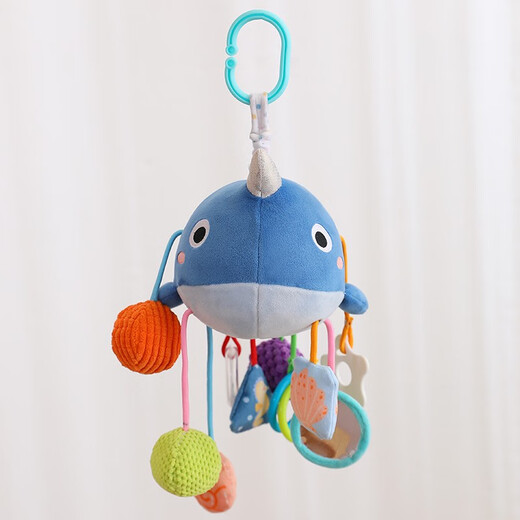 MEEKA HOUSE pumping music hand-eye coordination infant toy training grasping stroller car pendant music box cheering music whale music box version
