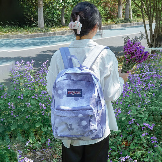 JANSPORT杰斯伯双肩包女包25年新款男校园背包学生书包 4QUELH4 花隐