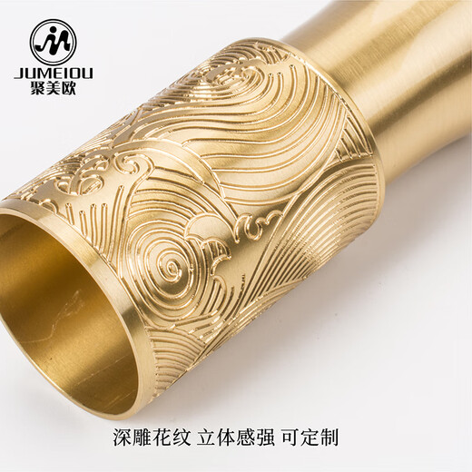 XMSJ新中式黄铜雕花护套封底沙发椅子床五金装饰套实木家具配件铜脚套 1283/外径50高60mm封底
