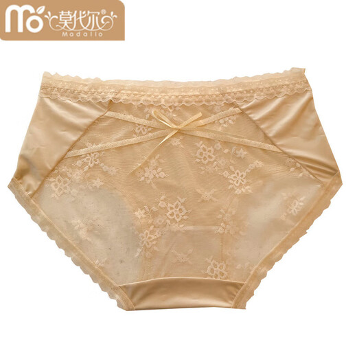 
Modal French satin sexy lace mesh underwear for women's skin-friendly bottom crotch summer thin women's underwear top Y3883#-Green + Skin Tone + Pink + Purple 4 strips L suitable for 100-120 Jin [Jin equals 0.5 kg]