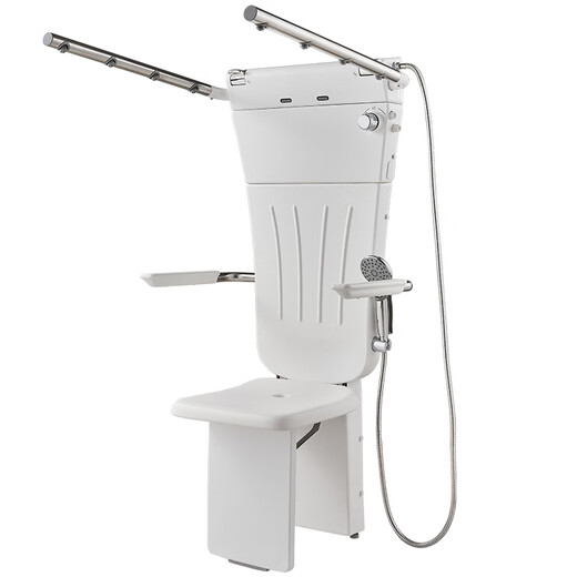 Sitting shower for the elderly, thermostatic folding seat, multi-functional wall-mounted bathing machine, foldable shower armrest, LY cello button type thermostatic shower-Medical Care
