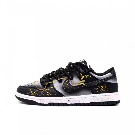 耐克（NIKE）球鞋定制 Dunk金蟒闻鸣暗黑低帮板鞋男女同款黑金 不退不换 DD1391-100(Team399-蛇鳞之心) 40